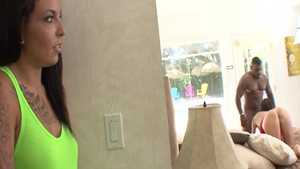Petite brunette has a thing for orgy