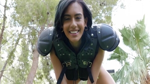 Big boobs brunette Janice Griffith POV sucking cock