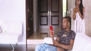 Orgasm with passionate ebony Sarah Bank