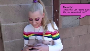 Small tits Melody Parker blowjob cumshot