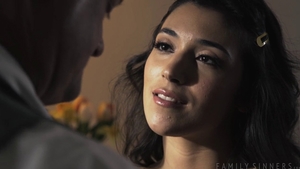 Trimmed & very small tits brunette in socks pussy fuck