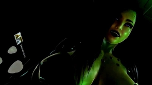 Asian huge tits wearing latex gets plowed 3d