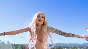 Blonde hair Alex Grey in sexy lingerie missionary sex