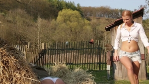 Rough fucking in company with pigtailed girl