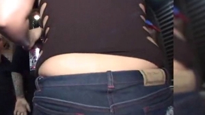 Young busty teen chick first time flashing in public