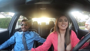Saggy tits and busty star ass fucking in car