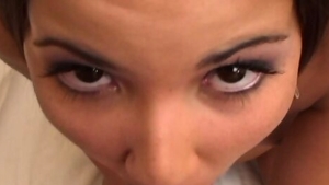 Cumshot along with tall latina brunette