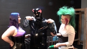 Doll enjoys BDSM wearing latex HD