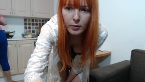 Tight girl masturbating in the kitchen in HD