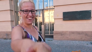 Large tits Jana Schwarz cumshot in public