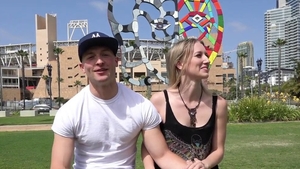 Very hawt queen Riley Rey reality dick sucking in public