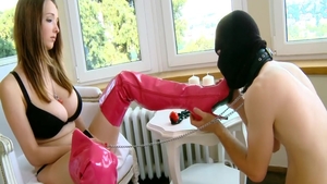 Chick Busty Buffy wearing latex female orgasm