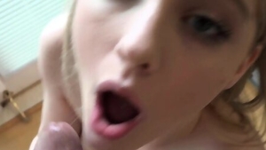 Adorable amateur cumshot