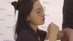 Too cute asian teen June Liu wants hard nailining