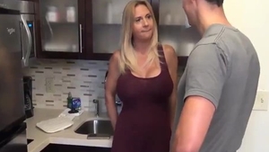 Lonely & big tits stepmom homemade cumshot