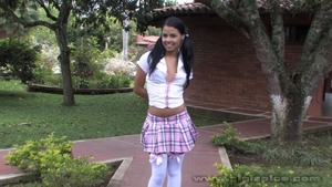 Latina Gigi Spice in stockings fun with toys after school