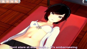 Finds dick to fuck along with in swimsuit