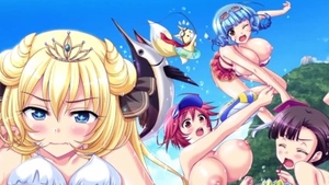 Young hentai got her pussy smashed at the beach