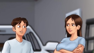 Slamming hard starring large boobs step sis