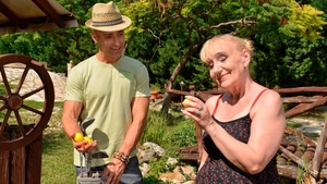 Threesome together with skinny teen