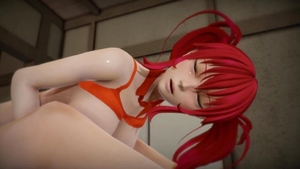 Futanari masturbating accompanied by large boobs crossdresser