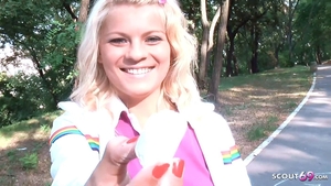 Skinny and too cute 18 yr old POV 69 in public