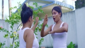 Cute & large tits amateur massage