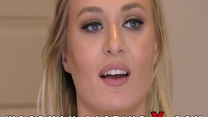 Huge tits MILF Natalia Starr rough pussy eating at the casting
