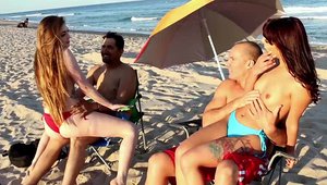 Daughter Swap - Teen chick Kobi Brian blowjob at the beach