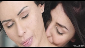 Katy Rose next to babe Stacy Bloom fingering